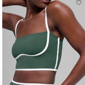 ALO Yoga Green Bandeau with White Accents